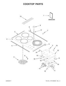 Cooktop Parts Diagram and Parts List for JED3536GS00  Jenn-Air Cooktop