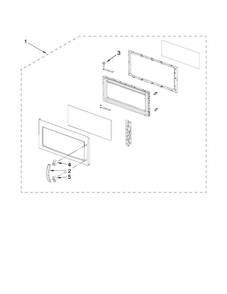 Door Parts Diagram and Parts List for JMV8208WB0  Jenn-Air Microwave