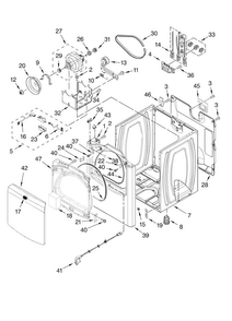 Cabinet Parts Diagram and Parts List for MEDB400VQ0  Maytag Dryer