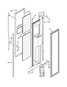 Freezer Door Parts Diagram and Parts List for JS42SEDUDW15  Jenn-Air Refrigerator