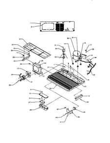 Machine Compartment Back Assembly Diagram and Parts List for SXD22S2L-P1190404WL  Amana Refrigerator