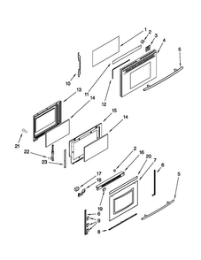 Door Parts Diagram and Parts List for JDR8880RDB1  Jenn-Air Range