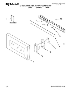 Control Panel Parts Diagram and Parts List for JMV8186AAS16  Jenn-Air Microwave