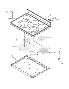 Cooktop Parts Diagram and Parts List for MER7664XW2  Maytag Range