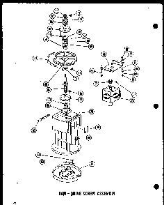 Ram + Drive Screw Assembly Diagram and Parts List for ESMC-1-C P18011-2TC Amana Trash Compactor