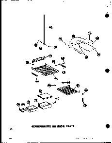 Refrigerator Interior Parts Diagram and Parts List for SD19W-C-P60340-23WC  Amana Refrigerator
