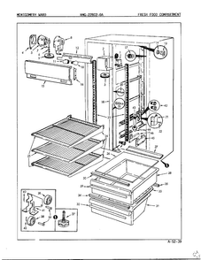 Fresh Food Compartment Diagram and Parts List for 22802-A  Admiral Refrigerator