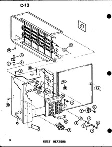 Duct Heaters Diagram and Parts List for ERHQ24-W01A P67845-2C Amana Air Conditioner