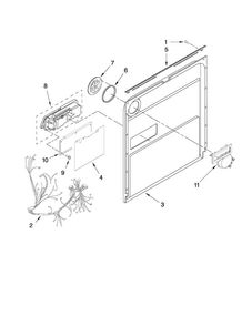Inner Door Parts Diagram and Parts List for MDB4709PAB1  Maytag Dishwasher