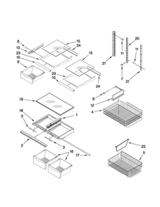 Shelf Parts Diagram and Parts List for ABB2222FED2  Amana Refrigerator