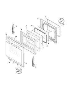 Door Diagram and Parts List for CRG3480MBB  Crosley Range