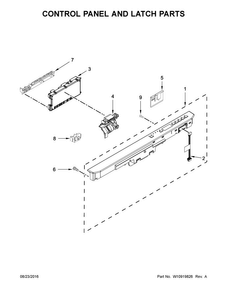Control Panel And Latch Parts Diagram and Parts List for MDB8979SFZ2  Maytag Dishwasher