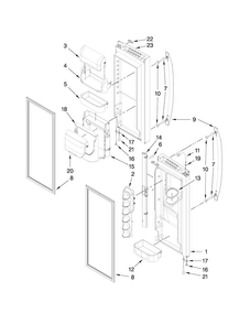 Refrigerator Door Parts Diagram and Parts List for MFI2067AES8  Maytag Refrigerator