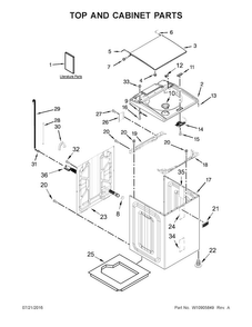 Part Location Diagram of W11259006 Whirlpool Washer Lid
