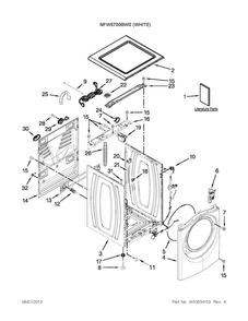 Top And Cabinet Parts Diagram and Parts List for NFW5700BW0  Amana Washer