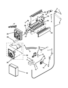 Icemaker Parts Diagram and Parts List for JS48NXFXDW04  Jenn-Air Refrigerator