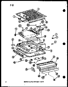 Center Mullion/evaporator Parts Diagram and Parts List for TM14G-1-L-P75658-13WL  Amana Refrigerator