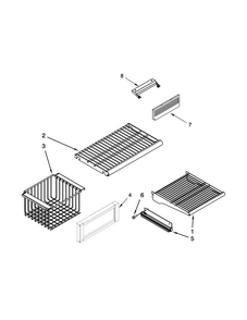 Freezer Shelf Parts Diagram and Parts List for JS42PPDUDE00  Jenn-Air Refrigerator