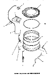 Outer Tub, Cover & Pressure Hose Diagram and Parts List for LW8463W2 PLW8463W2A Amana Washer