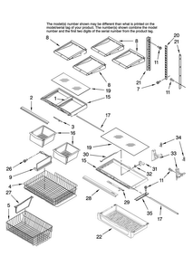 Shelf Parts Diagram and Parts List for ABL2533FES12  Amana Refrigerator