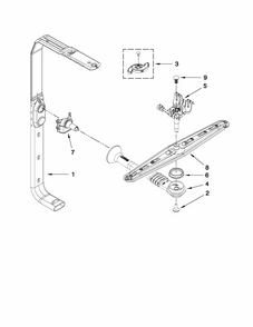 Upper Wash And Rinse Parts Diagram and Parts List for MDBH949AWB3  Maytag Dishwasher