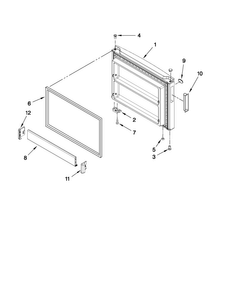 Freezer Door Parts Diagram and Parts List for 5VA9RXGFYW00  Amana Refrigerator