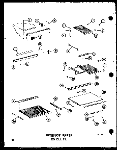 Interior Parts 20 Cu. Ft. Diagram and Parts List for TC18B-P73500-7W  Amana Refrigerator