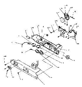 Electronic Bracket Assembly Diagram and Parts List for SBI20QE-P1162905WE  Amana Refrigerator