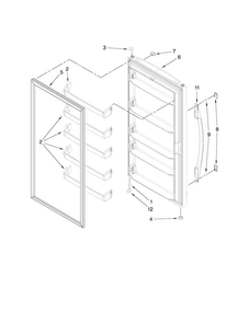 Door Parts Diagram and Parts List for MQF1656TEW02  Maytag Freezer
