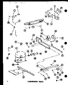 Compressor Parts Diagram and Parts List for TC18D-P73500-25W  Amana Refrigerator