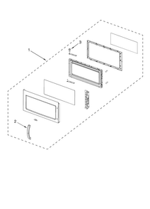 Door Parts Diagram and Parts List for AMV2174VAS0  Amana Microwave