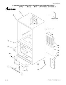 Cabinet Parts Diagram and Parts List for ABB1924WEB1  Amana Refrigerator