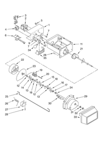 Motor And Ice Container Parts Diagram and Parts List for ASD2522WRS01  Amana Refrigerator