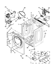 Cabinet Parts Diagram and Parts List for NED5800DW0  Amana Dryer