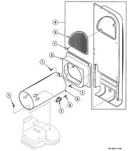 Duct Assy Diagram and Parts List for SSG809LF  Speed Queen Dryer