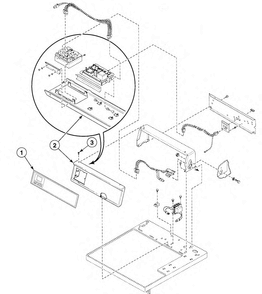 Control Panel Diagram and Parts List for SDET07WF1500  Speed Queen Dryer