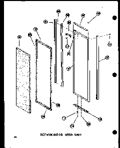 Refrigerator Door Assy Diagram and Parts List for SRI19W-AG-P60340-24WG  Amana Refrigerator