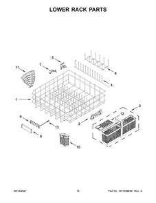 Lower Rack Parts Diagram and Parts List for JDPSS246LM0  Maytag Dishwasher