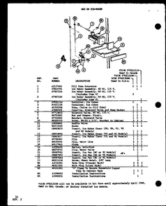 Add On Ice-Maker Diagram and Parts List for IC3K-P7621310W-BM  Amana Refrigerator