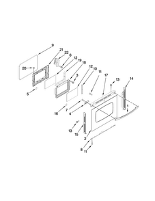 Lower Door Parts Diagram and Parts List for MGR6775BDB19  Maytag Range