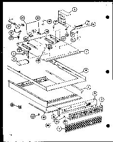 Base Pan Assembly Diagram and Parts List for RC-10SE P76881-7M Amana Microwave