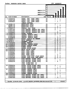 Freezer Outer Door Page 2 Diagram and Parts List for HMG241771  Admiral Refrigerator