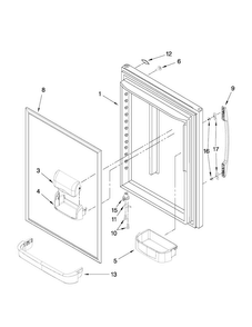 Refrigerator Door Parts Diagram and Parts List for MBF2258XEB3  Maytag Refrigerator