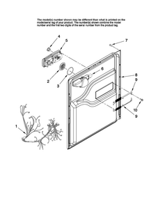 Inner Door Parts Diagram and Parts List for MDC4650AWB2  Maytag Dishwasher