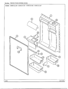 Fresh Food Inner Door Diagram and Parts List for HMG321267  Admiral Refrigerator