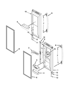 Refrigerator Door Parts Diagram and Parts List for 5MFI267AA001  Maytag Refrigerator