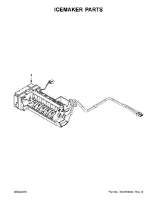 Icemaker Parts Diagram and Parts List for JFX2897DRP00  Jenn-Air Refrigerator