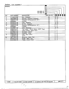 Top Assembly Page 2 Diagram and Parts List for 68-4585-40  Magic Chef Range