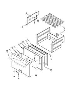 Part Location Diagram of W10622043 Whirlpool DOOR