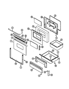 Door/drawer Diagram and Parts List for CRE9830BCR  Maytag Range